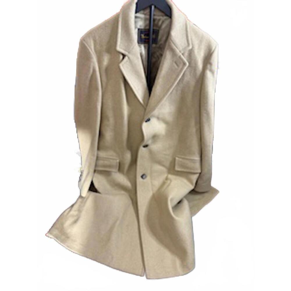 Classic Beige Botany 500‎ Men's Wool Blazer Coat Size 44 Long